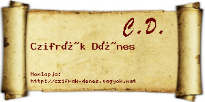 Czifrák Dénes névjegykártya