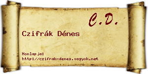 Czifrák Dénes névjegykártya