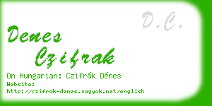 denes czifrak business card